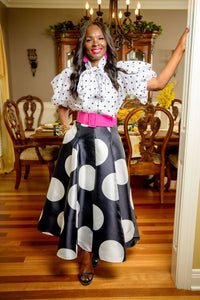 Black and White Polka Dot Skirt