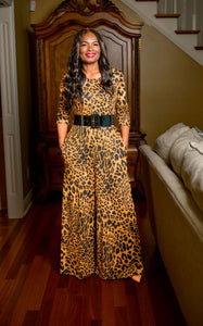 animal-print jumpsuit