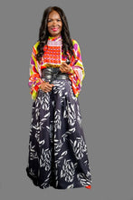 Load image into Gallery viewer, Open Back Smocked Waist Bubble Sleeve Top
